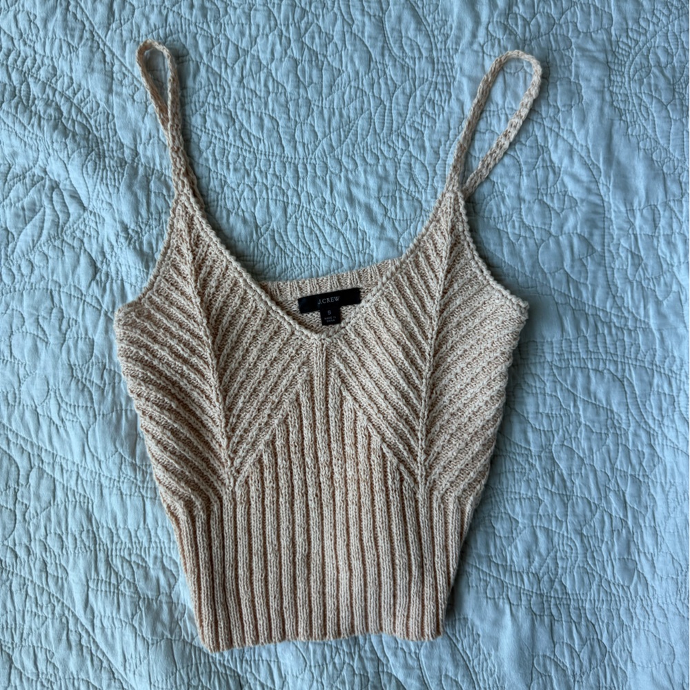 J. Crew Cream Knit Tank Top